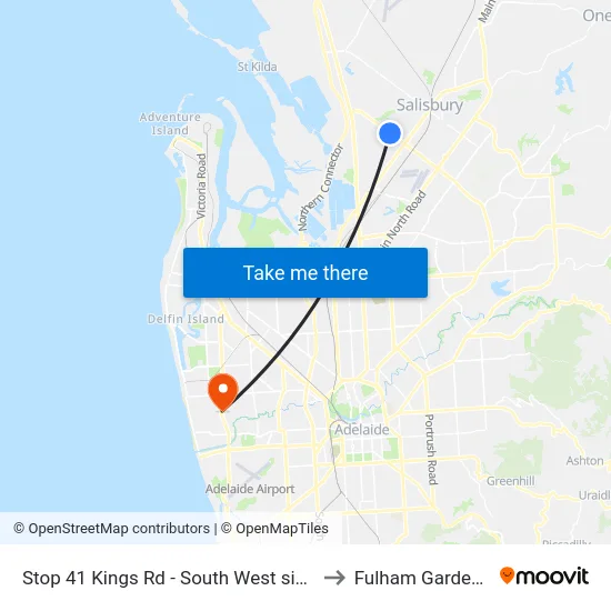 Stop 41 Kings Rd - South West side to Fulham Gardens map