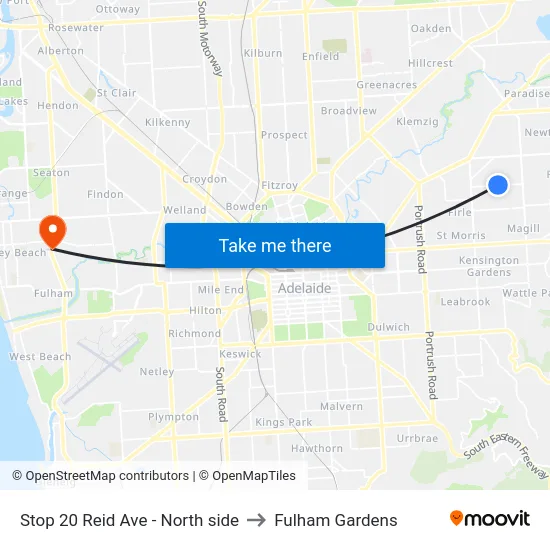 Stop 20 Reid Ave - North side to Fulham Gardens map