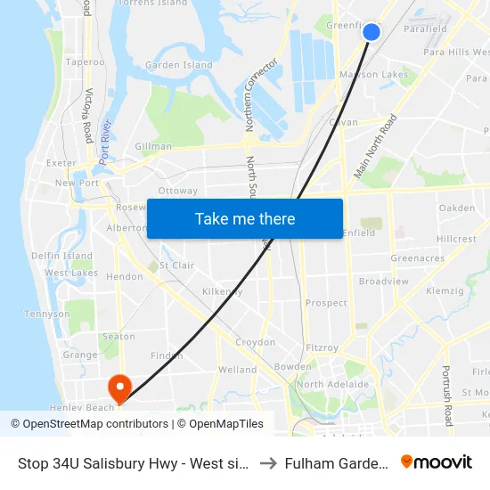 Stop 34U Salisbury Hwy - West side to Fulham Gardens map