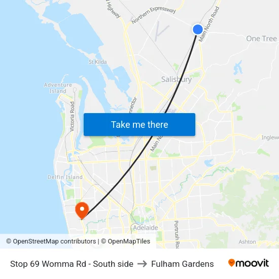 Stop 69 Womma Rd - South side to Fulham Gardens map