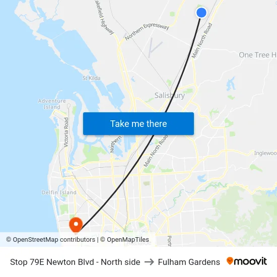 Stop 79E Newton Blvd - North side to Fulham Gardens map