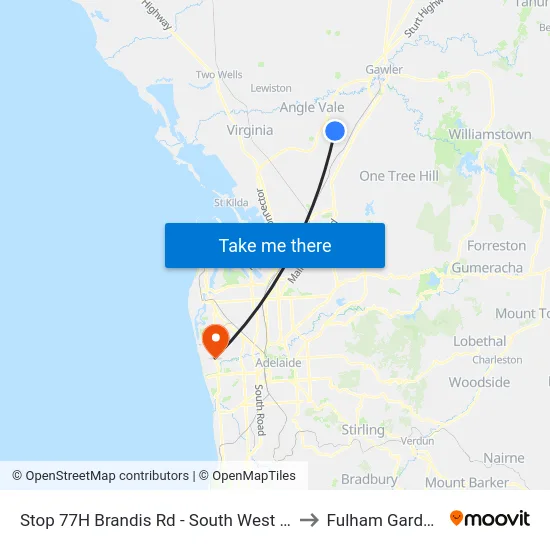 Stop 77H Brandis Rd - South West side to Fulham Gardens map