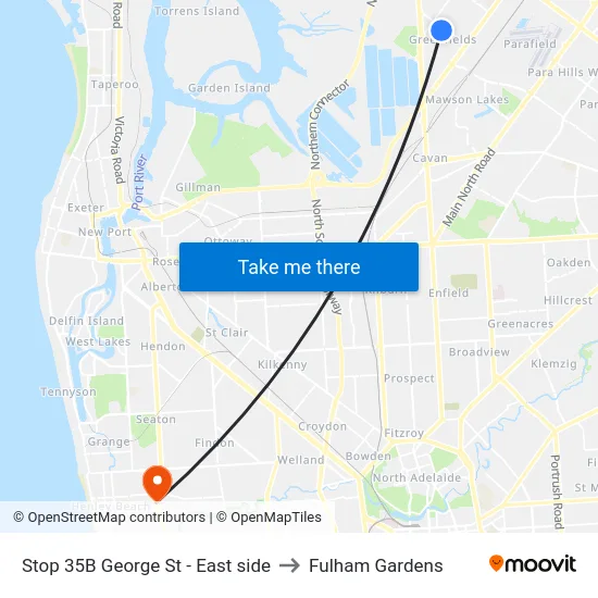 Stop 35B George St - East side to Fulham Gardens map
