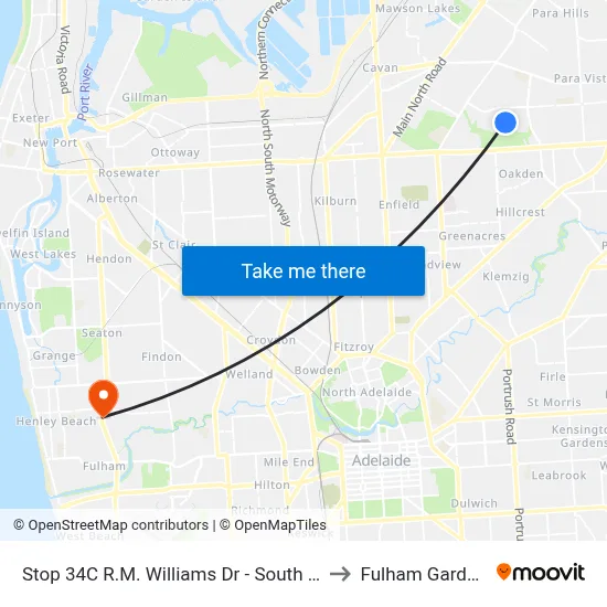 Stop 34C R.M. Williams Dr - South side to Fulham Gardens map