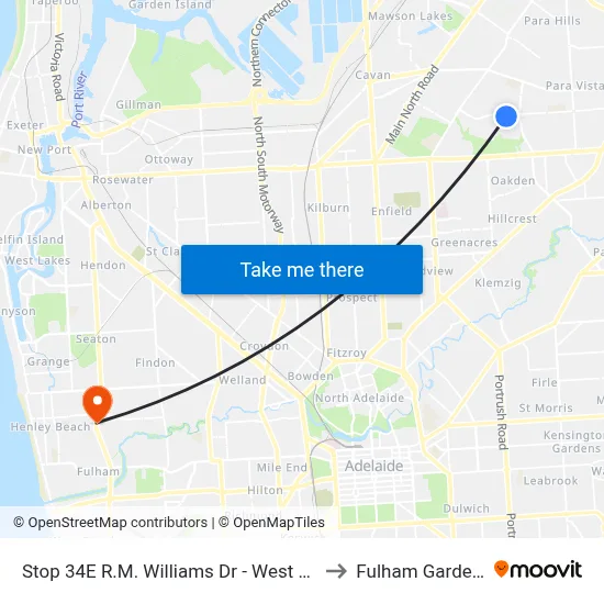 Stop 34E R.M. Williams Dr - West side to Fulham Gardens map