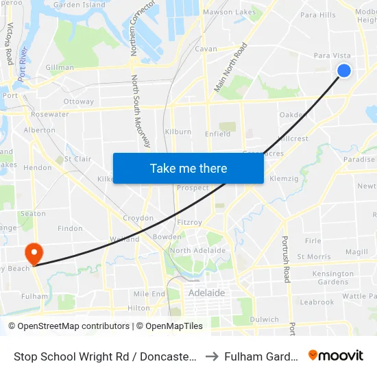 Stop School Wright Rd / Doncaster Ave to Fulham Gardens map