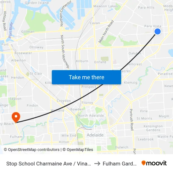 Stop School Charmaine Ave / Vinall Rd to Fulham Gardens map
