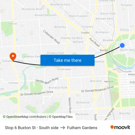 Stop 6 Buxton St - South side to Fulham Gardens map