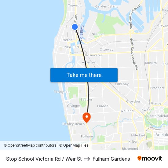 Stop School Victoria Rd / Weir St to Fulham Gardens map
