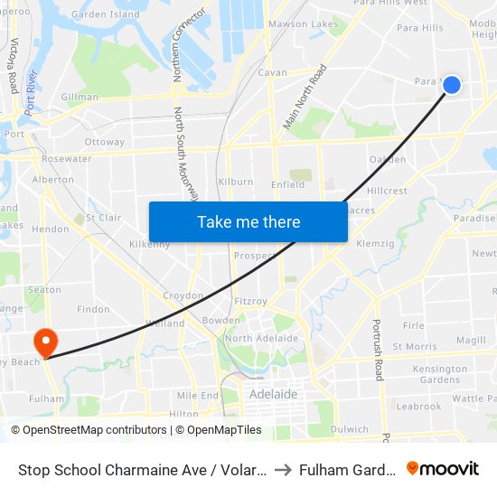 Stop School Charmaine Ave / Volare Ave to Fulham Gardens map