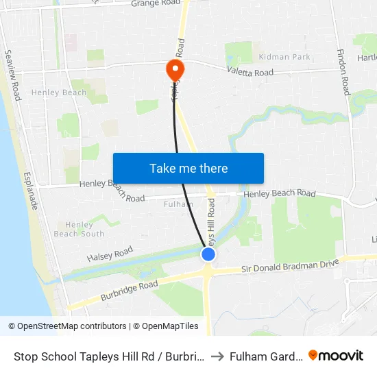 Stop School Tapleys Hill Rd / Burbridge Rd to Fulham Gardens map
