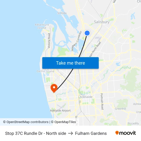 Stop 37C Rundle Dr - North side to Fulham Gardens map