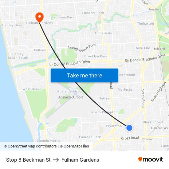 Stop 8 Beckman St to Fulham Gardens map