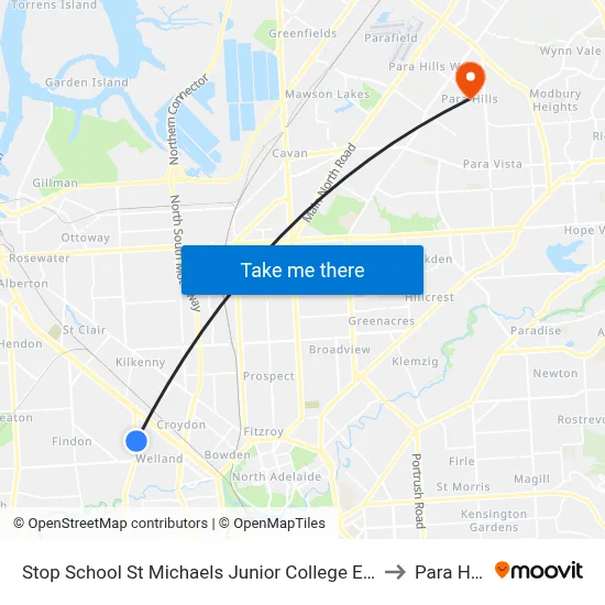 Stop School St Michaels Junior College East Av to Para Hills map
