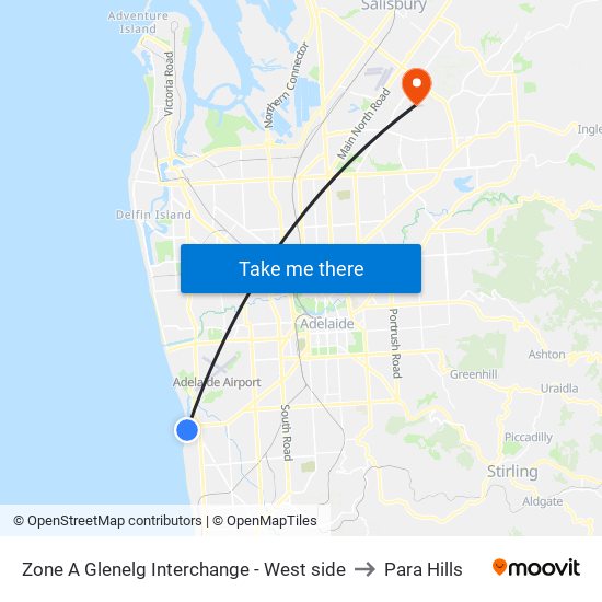 Zone A Colley Tce - West side to Para Hills map