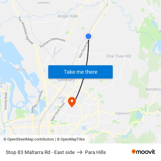 Stop 83 Maltarra Rd - East side to Para Hills map