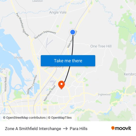 Zone A Smithfield Interchange to Para Hills map