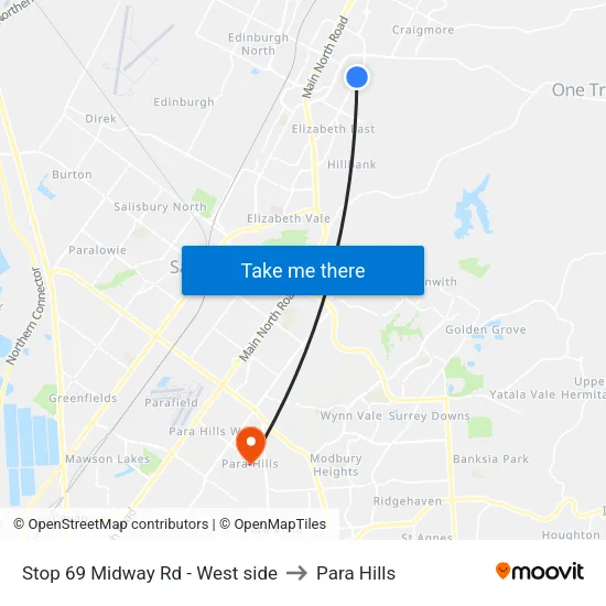 Stop 69 Midway Rd - West side to Para Hills map