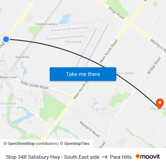 Stop 34R Salisbury Hwy - South East side to Para Hills map