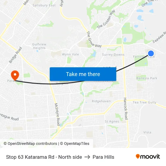Stop 63 Katarama Rd - North side to Para Hills map