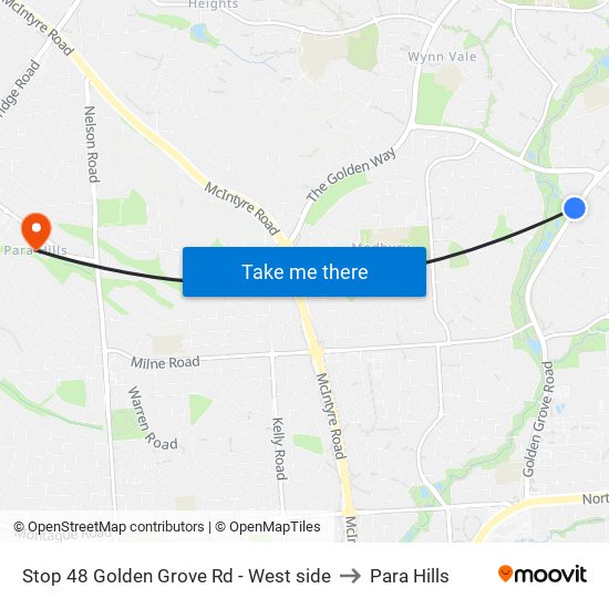 Stop 48 Golden Grove Rd - West side to Para Hills map