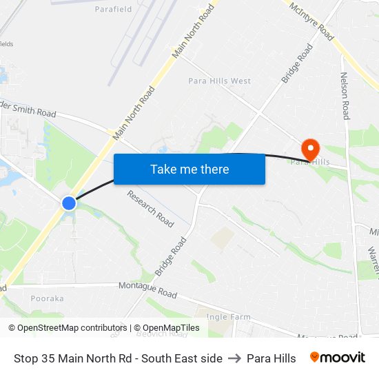 Stop 35 Main North Rd - South East side to Para Hills map