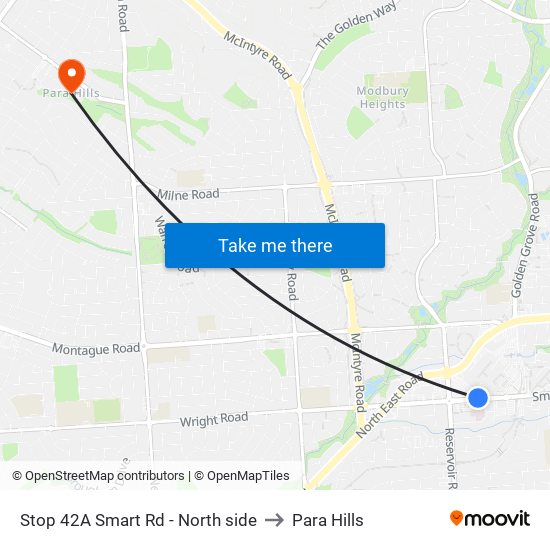 Stop 42A Smart Rd - North side to Para Hills map