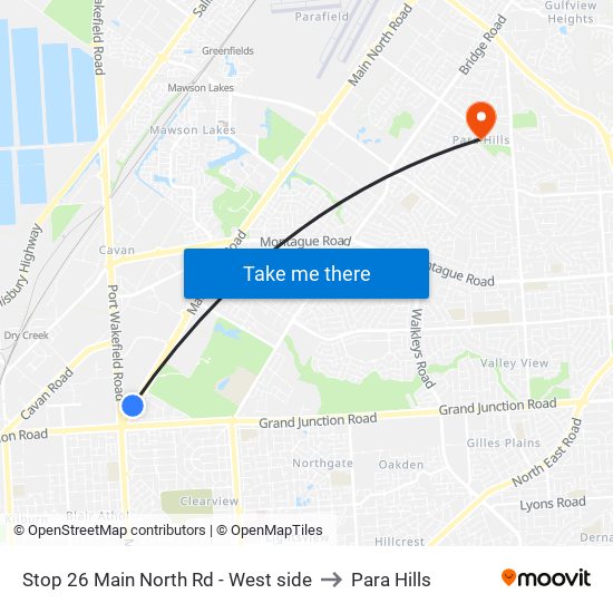 Stop 26 Main North Rd - West side to Para Hills map