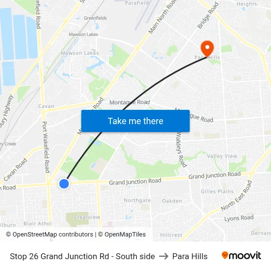Stop 26 Grand Junction Rd - South side to Para Hills map