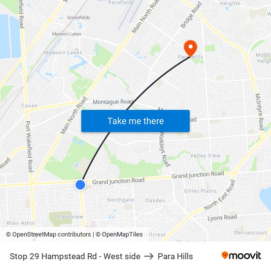 Stop 29 Hampstead Rd - West side to Para Hills map