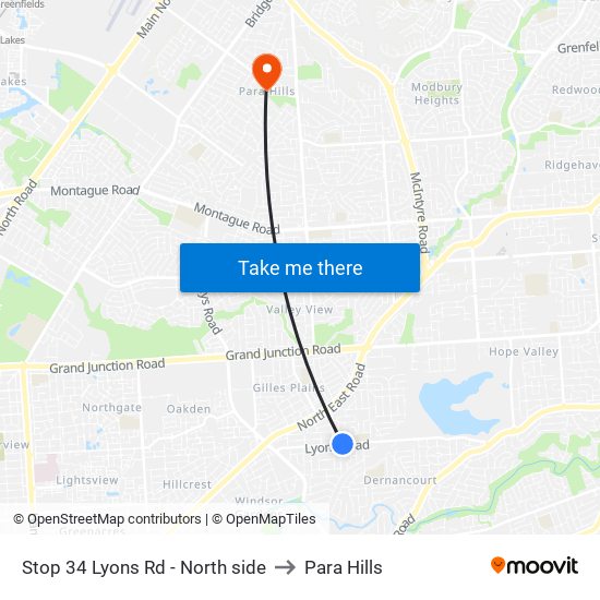 Stop 34 Lyons Rd - North side to Para Hills map