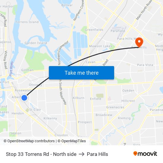 Stop 33 Torrens Rd - North side to Para Hills map