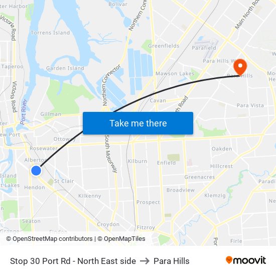 Stop 30 Port Rd - North East side to Para Hills map