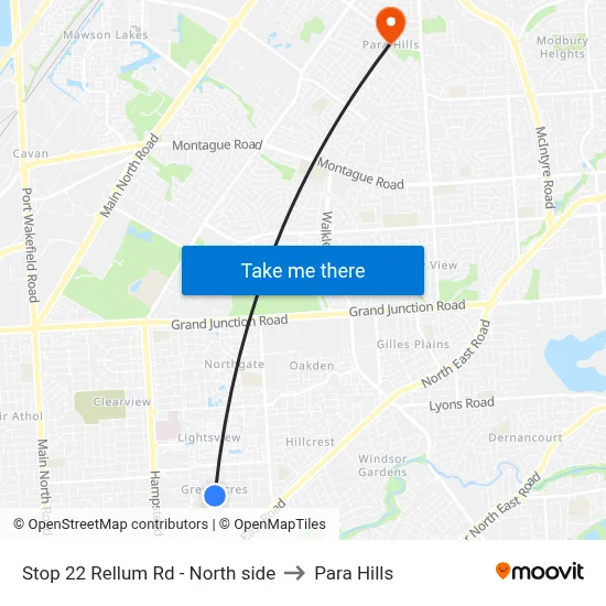 Stop 22 Rellum Rd - North side to Para Hills map