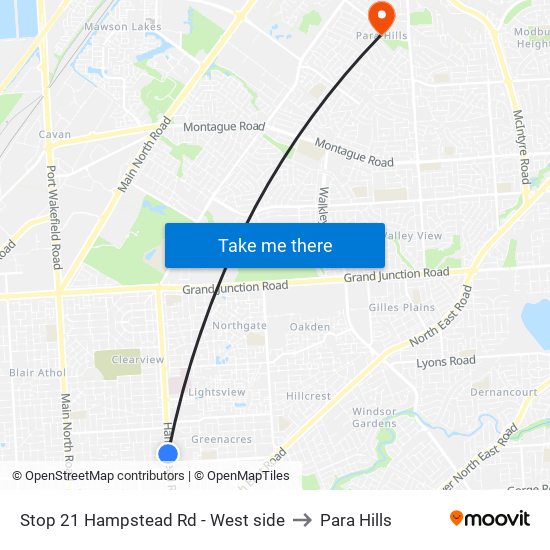 Stop 21 Hampstead Rd - West side to Para Hills map