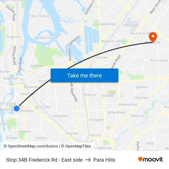 Stop 34B Frederick Rd - East side to Para Hills map