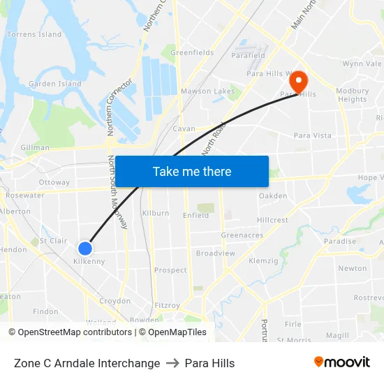 Zone C Arndale Interchange to Para Hills map
