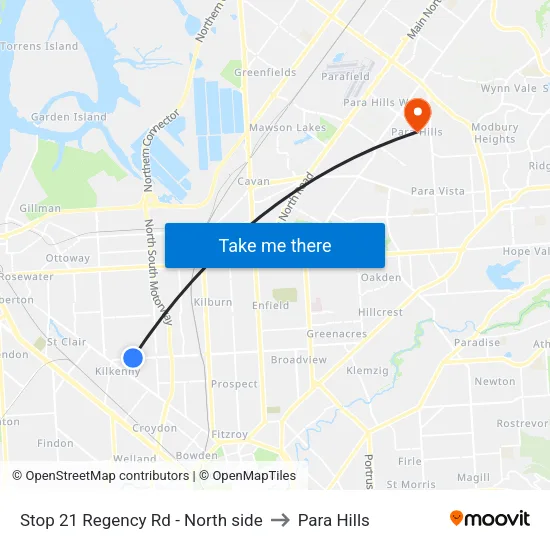 Stop 21 Regency Rd - North side to Para Hills map