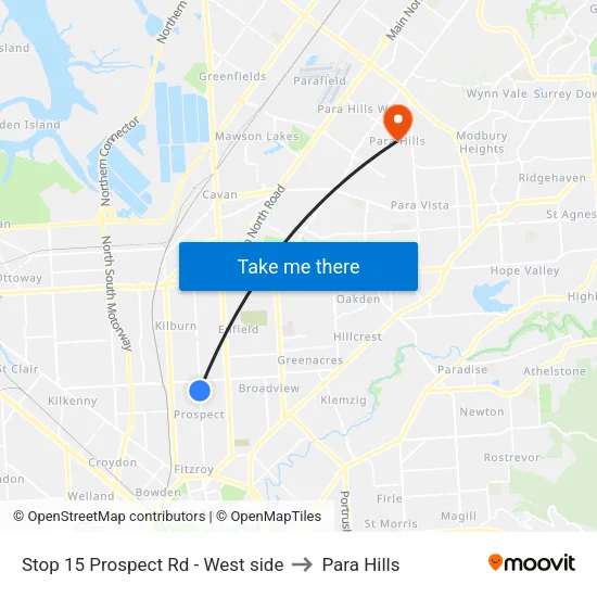 Stop 15 Prospect Rd - West side to Para Hills map