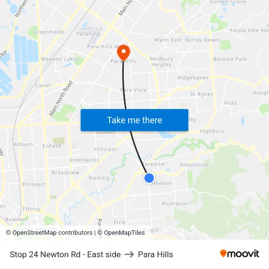 Stop 24 Newton Rd - East side to Para Hills map