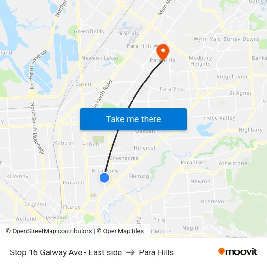 Stop 16 Galway Ave - East side to Para Hills map
