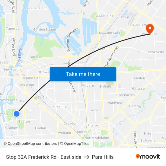 Stop 32A Frederick Rd - East side to Para Hills map