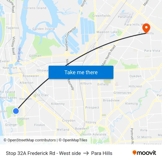 Stop 32A Frederick Rd - West side to Para Hills map
