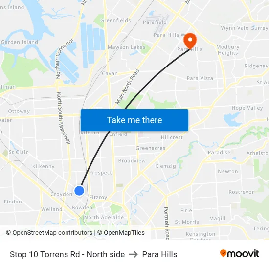 Stop 10 Torrens Rd - North side to Para Hills map
