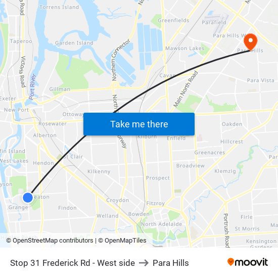 Stop 31 Frederick Rd - West side to Para Hills map