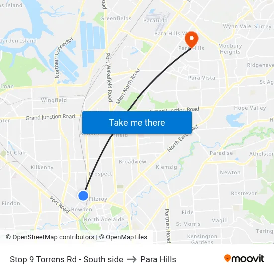 Stop 9 Torrens Rd - South side to Para Hills map