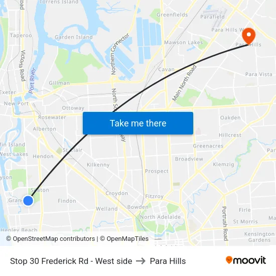 Stop 30 Frederick Rd - West side to Para Hills map