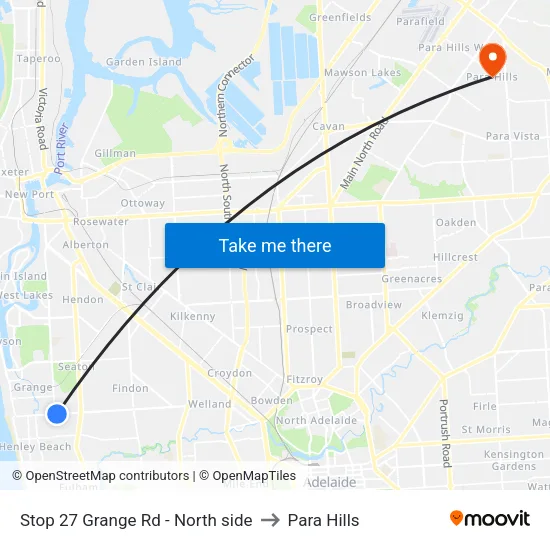 Stop 27 Grange Rd - North side to Para Hills map