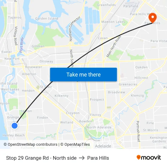 Stop 29 Grange Rd - North side to Para Hills map