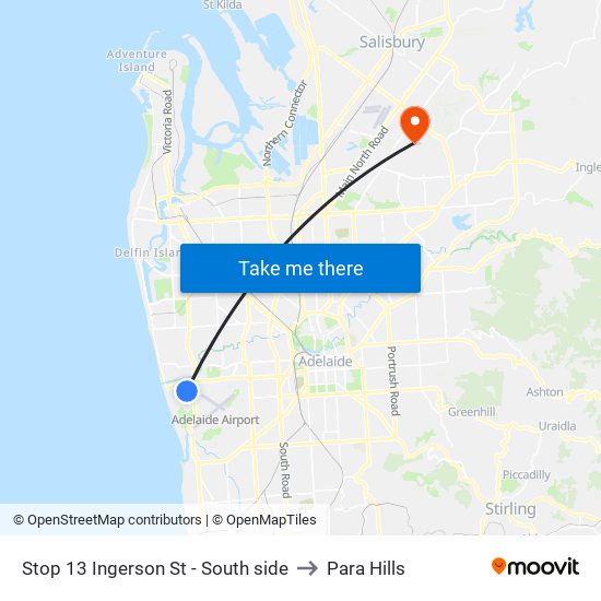 Stop 13 Ingerson St - South side to Para Hills map